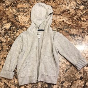 Carters Grey Zip Up Sweater with Hood